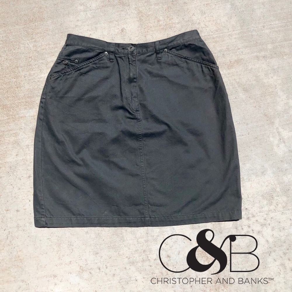 NEW Christopher and Banks Dark green  Skirt